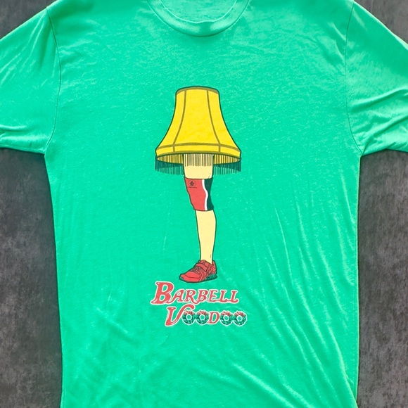 Barbell Voodoo Leg Lamp Green Graphic Tee - Short Sleeve L - Picture 1 of 3